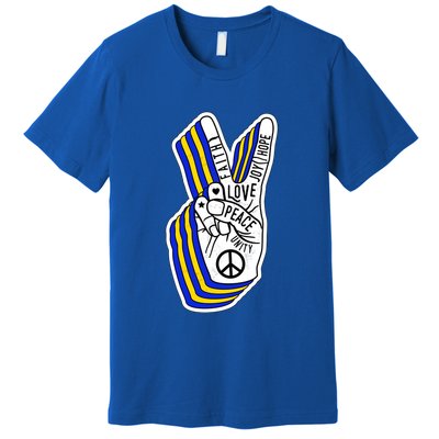 Faith Peace Love Joy Hope Ukrainian Ukraine Colors Premium T-Shirt