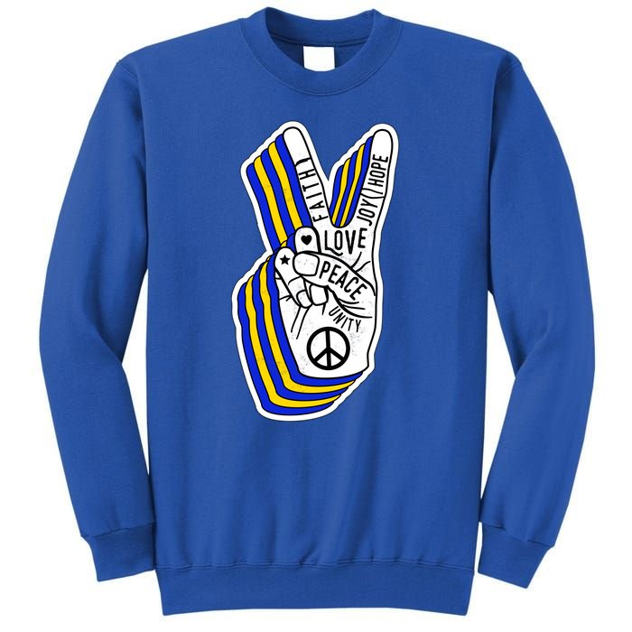 Faith Peace Love Joy Hope Ukrainian Ukraine Colors Tall Sweatshirt