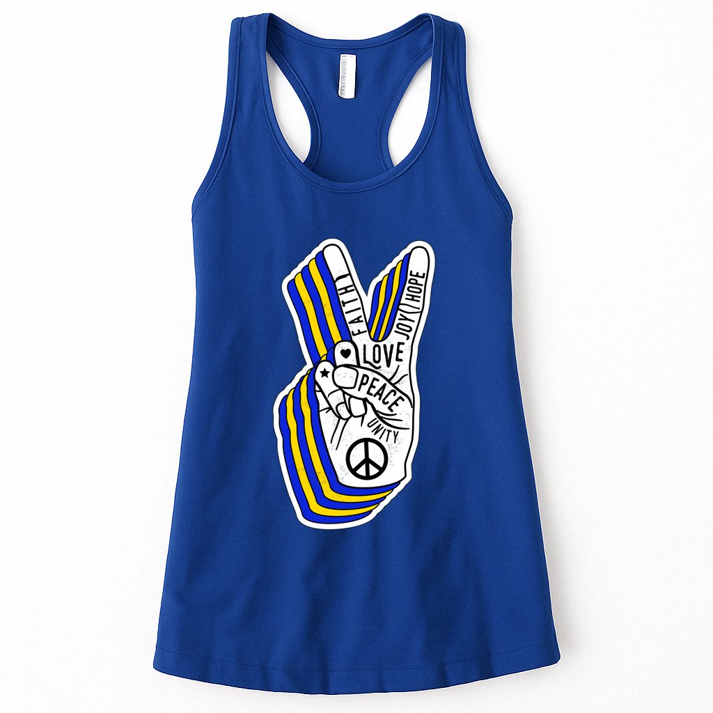 Faith Peace Love Joy Hope Ukrainian Ukraine Colors Womens Tank Top