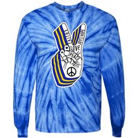 Faith Peace Love Joy Hope Ukrainian Ukraine Colors Tie-Dye Long Sleeve Shirt