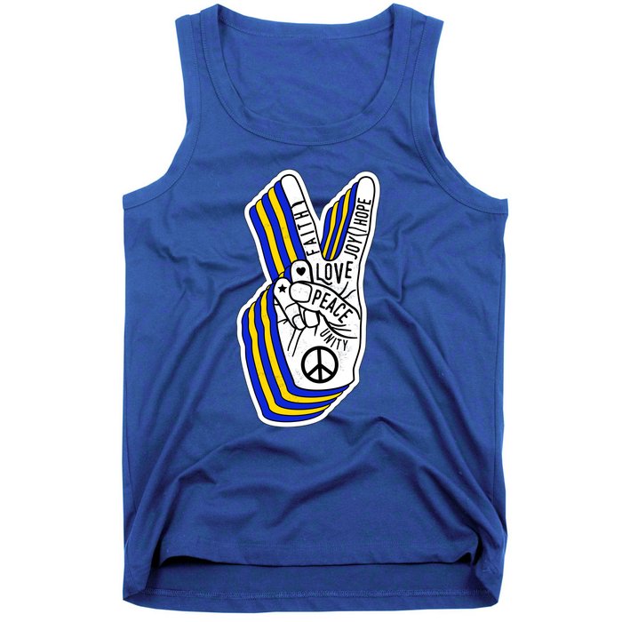 Faith Peace Love Joy Hope Ukrainian Ukraine Colors Tank Top