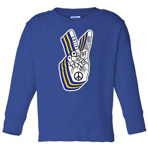 Faith Peace Love Joy Hope Ukrainian Ukraine Colors Toddler Long Sleeve Shirt