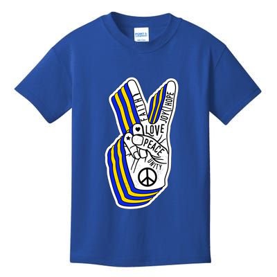 Faith Peace Love Joy Hope Ukrainian Ukraine Colors Kids T-Shirt