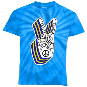 Faith Peace Love Joy Hope Ukrainian Ukraine Colors Kids Tie-Dye T-Shirt