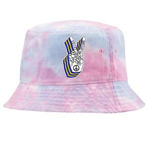 Faith Peace Love Joy Hope Ukrainian Ukraine Colors Tie-Dyed Bucket Hat