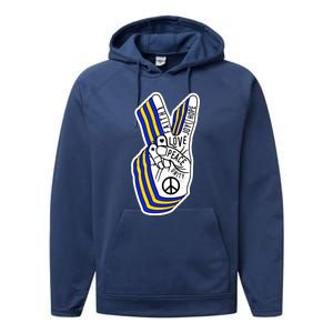 Faith Peace Love Joy Hope Ukrainian Ukraine Colors Performance Fleece Hoodie