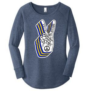 Faith Peace Love Joy Hope Ukrainian Ukraine Colors Women's Perfect Tri Tunic Long Sleeve Shirt