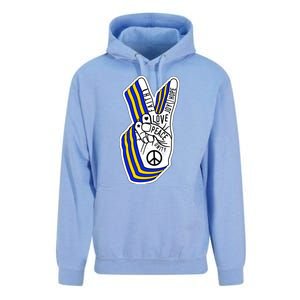 Faith Peace Love Joy Hope Ukrainian Ukraine Colors Unisex Surf Hoodie