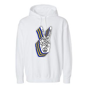 Faith Peace Love Joy Hope Ukrainian Ukraine Colors Garment-Dyed Fleece Hoodie