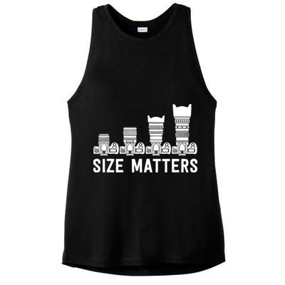 Funny Photography Lens Size Matters Ladies PosiCharge Tri-Blend Wicking Tank
