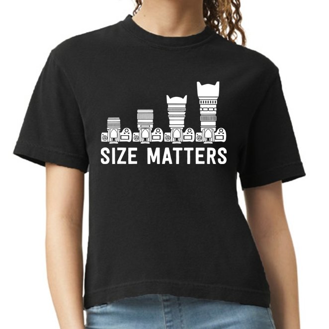 Funny Photography Lens Size Matters Comfort Colors Boxy T-Shirt