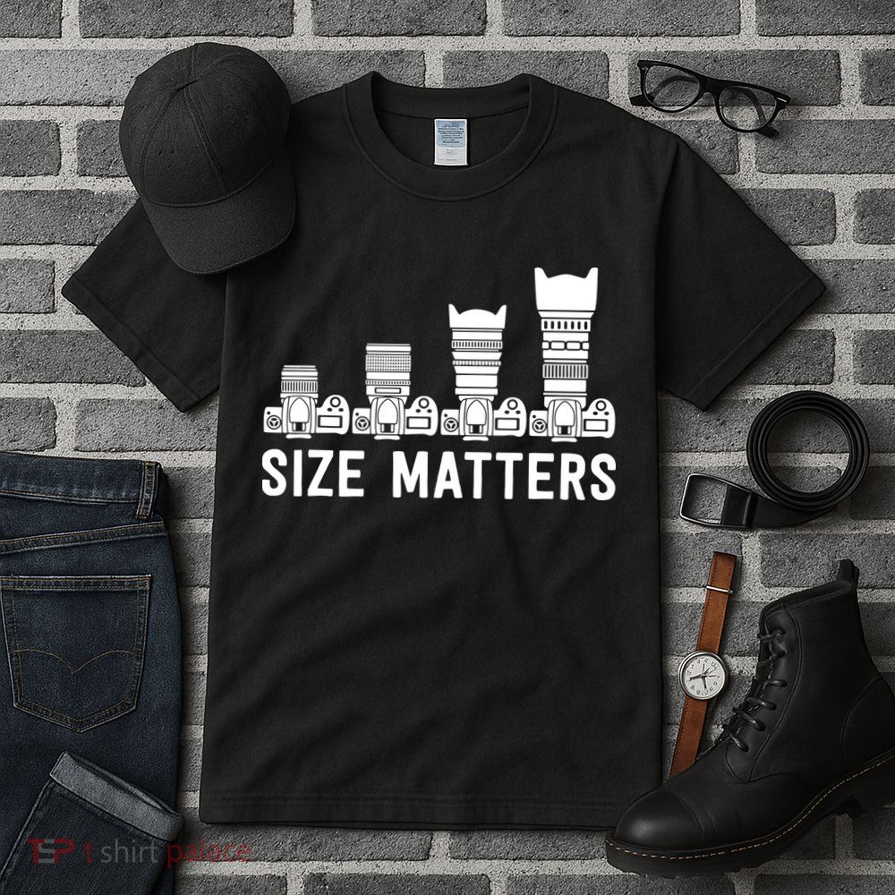 Funny Photography Lens Size Matters Tall T-Shirt