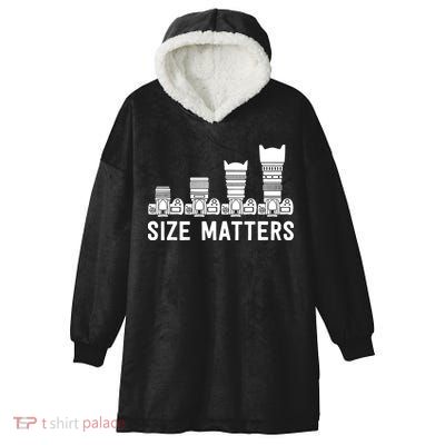 Funny Photography Lens Size Matters Hooded Wearable Blanket