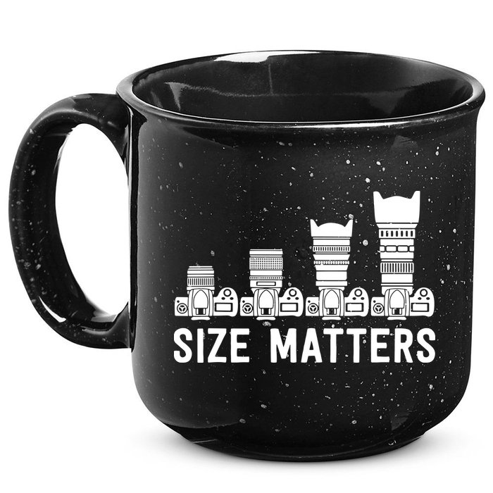 Funny Photography Lens Size Matters 15oz Campfire Ceramic Mug