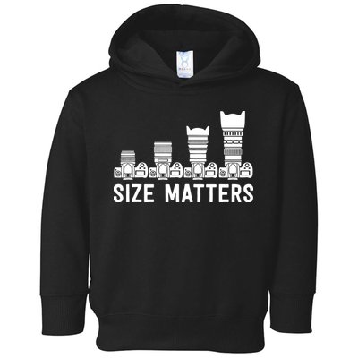 Funny Photography Lens Size Matters Toddler Hoodie