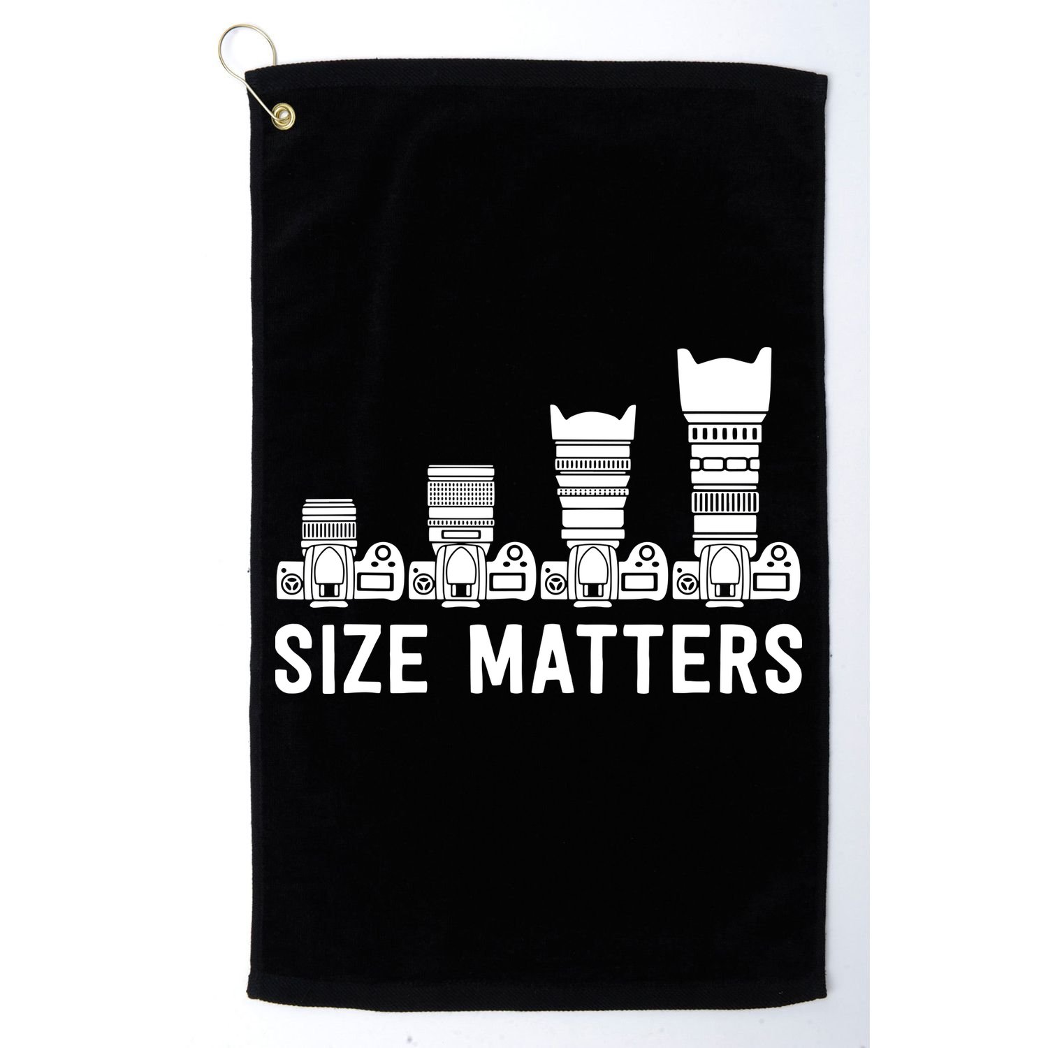 Funny Photography Lens Size Matters Golf Towel