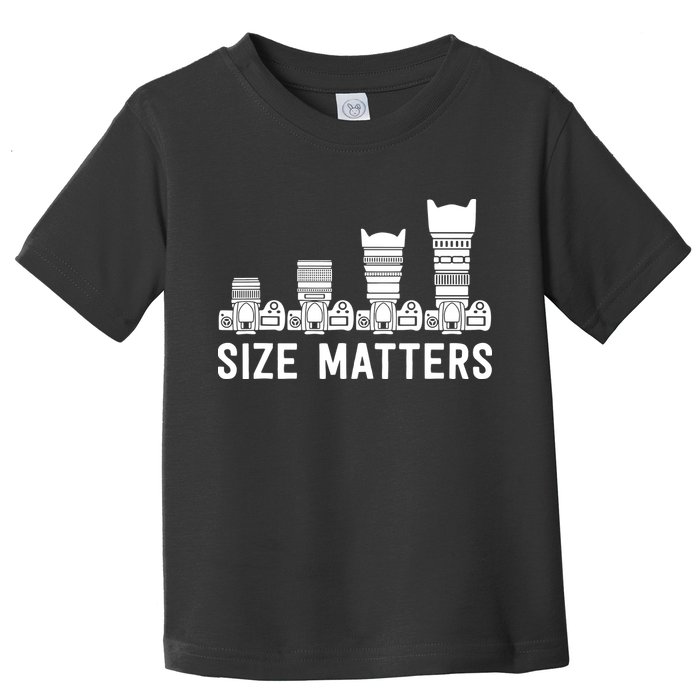 Funny Photography Lens Size Matters Toddler T-Shirt