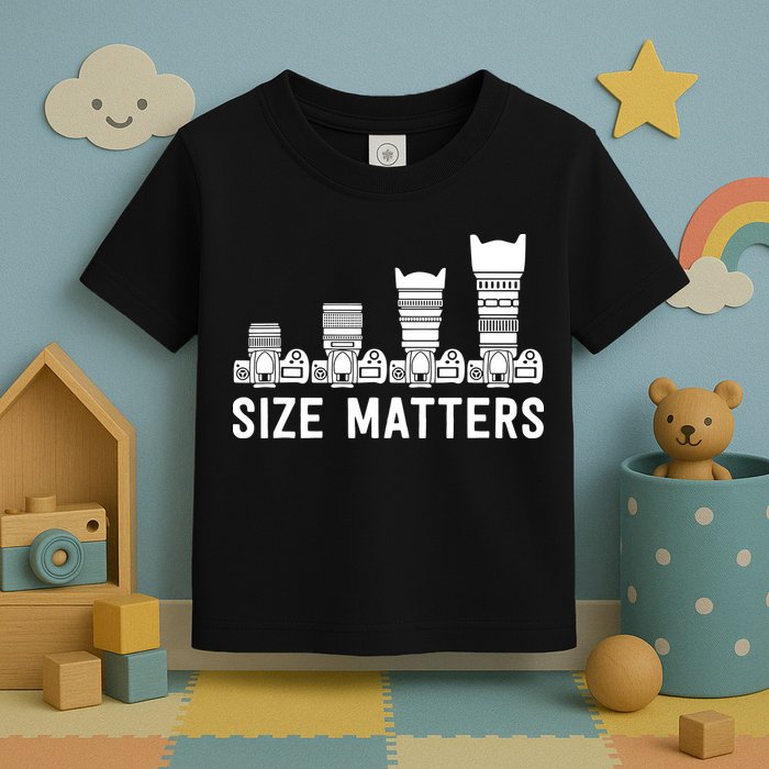 Funny Photography Lens Size Matters Toddler T-Shirt