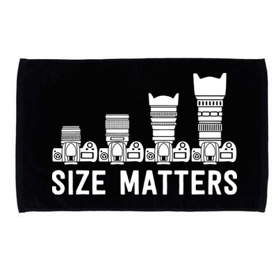 Funny Photography Lens Size Matters Microfiber Hand Towel