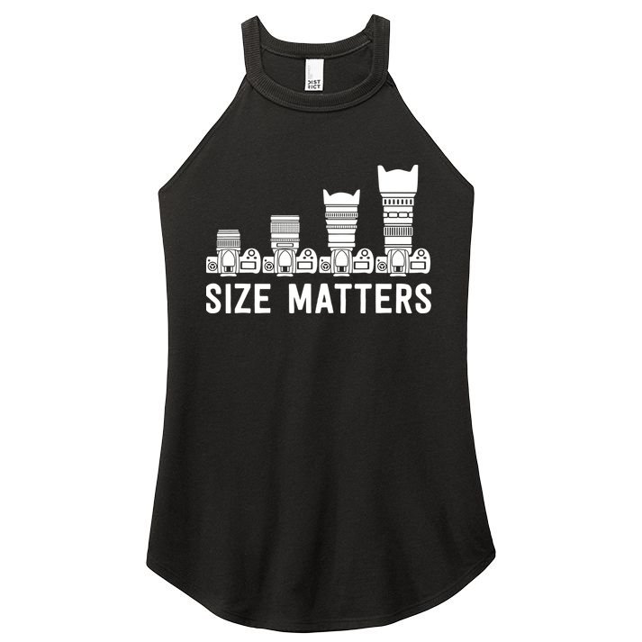 Funny Photography Lens Size Matters Women's Perfect Tri Rocker Tank