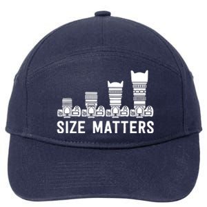 Funny Photography Lens Size Matters 7-Panel Snapback Hat