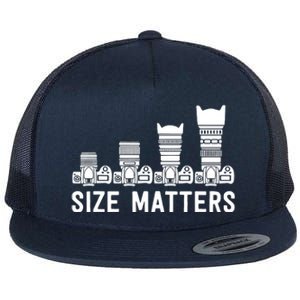 Funny Photography Lens Size Matters Flat Bill Trucker Hat