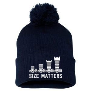 Funny Photography Lens Size Matters Pom Pom 12in Knit Beanie