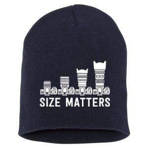 Funny Photography Lens Size Matters Short Acrylic Beanie