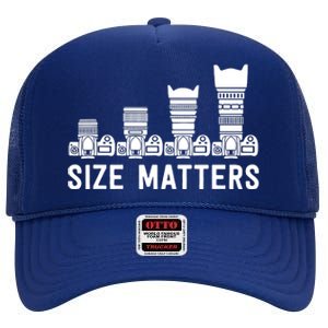 Funny Photography Lens Size Matters High Crown Mesh Back Trucker Hat