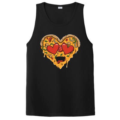 Funny Pizza Leopard Red Heart Lover Valentines Day Cute Gift PosiCharge Competitor Tank