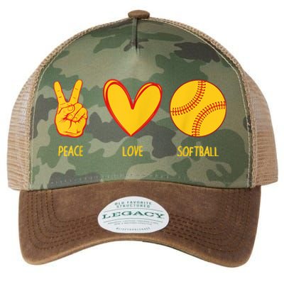 Funny Peace Love Softball Christmas Gift Legacy Tie Dye Trucker Hat