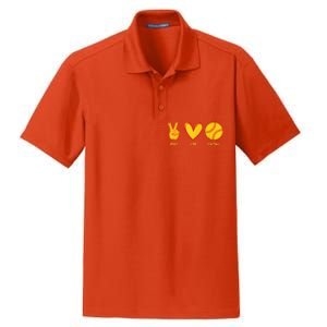 Funny Peace Love Softball Christmas Gift Dry Zone Grid Polo