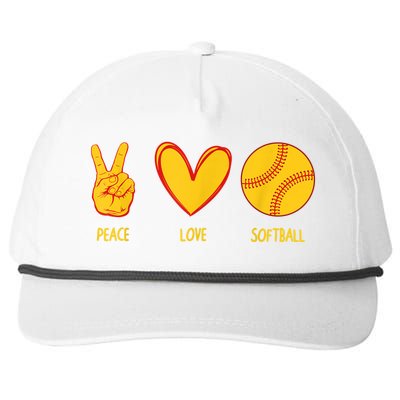 Funny Peace Love Softball Christmas Gift Snapback Five-Panel Rope Hat