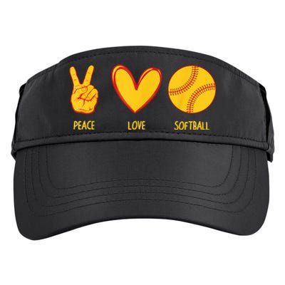 Funny Peace Love Softball Christmas Gift Adult Drive Performance Visor