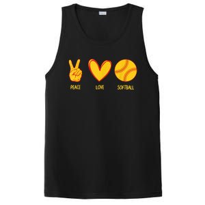 Funny Peace Love Softball Christmas Gift PosiCharge Competitor Tank