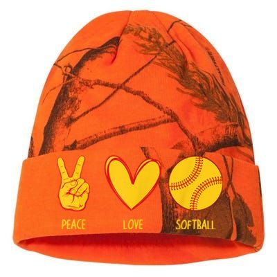 Funny Peace Love Softball Christmas Gift Kati Licensed 12" Camo Beanie