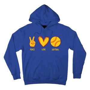 Funny Peace Love Softball Christmas Gift Hoodie