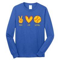 Funny Peace Love Softball Christmas Gift Long Sleeve Shirt