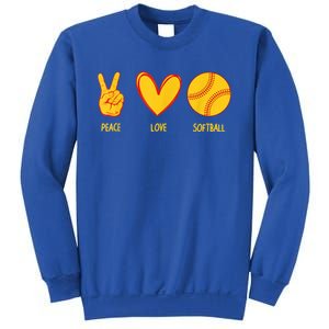 Funny Peace Love Softball Christmas Gift Sweatshirt