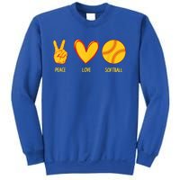 Funny Peace Love Softball Christmas Gift Sweatshirt