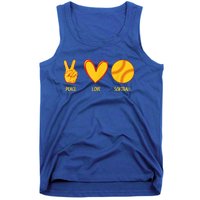 Funny Peace Love Softball Christmas Gift Tank Top