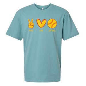 Funny Peace Love Softball Christmas Gift Sueded Cloud Jersey T-Shirt