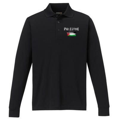 For Palestine Lovers And For Palestinians. Performance Long Sleeve Polo