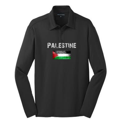 For Palestine Lovers And For Palestinians. Silk Touch Performance Long Sleeve Polo