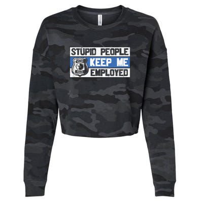 Funny Police Law Enforcement Cropped Pullover Crew