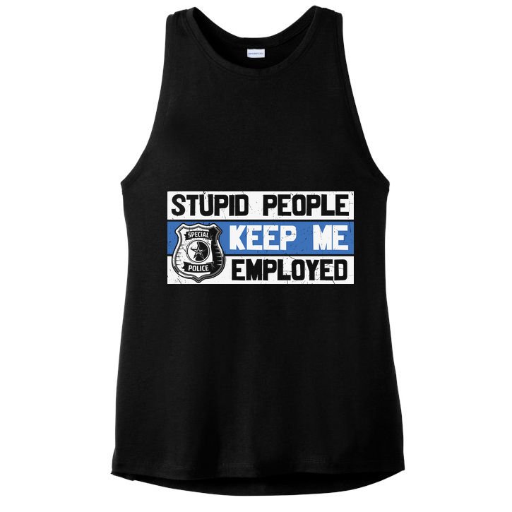 Funny Police Law Enforcement Ladies PosiCharge Tri-Blend Wicking Tank