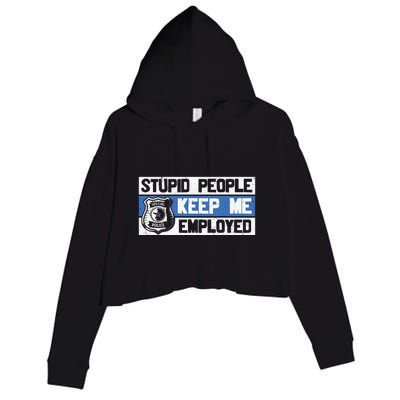 Funny Police Law Enforcement Crop Fleece Hoodie