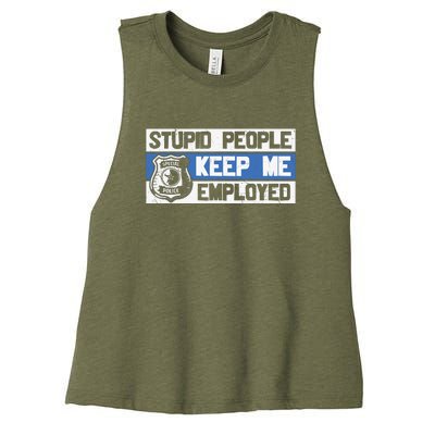 Funny Police Law Enforcement Women's Racerback Cropped Tank