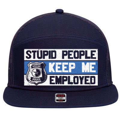 Funny Police Law Enforcement 7 Panel Mesh Trucker Snapback Hat