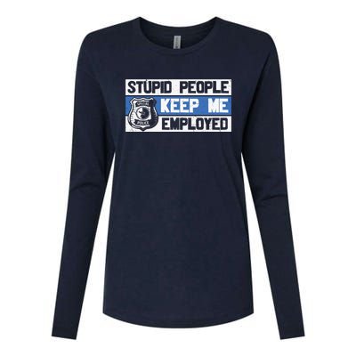 Funny Police Law Enforcement Womens Cotton Relaxed Long Sleeve T-Shirt